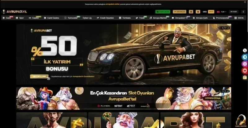 Avrupabet ana sayfa görünümü