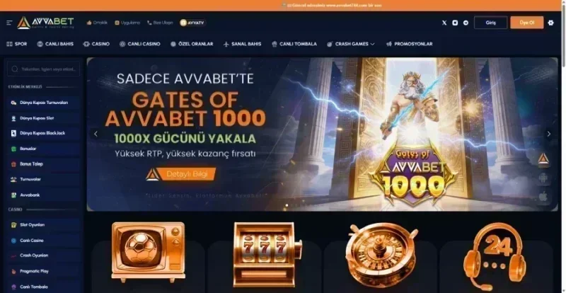 Avvabet ana sayfa görünümü
