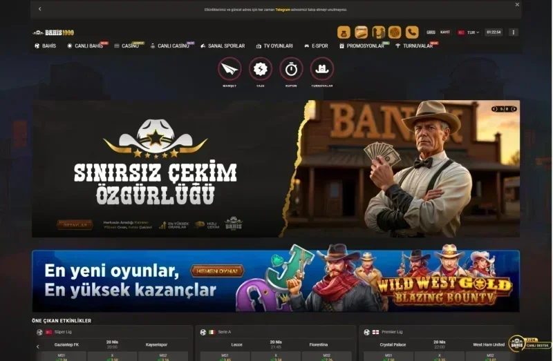 Bahis1000 ana sayfa görünümü