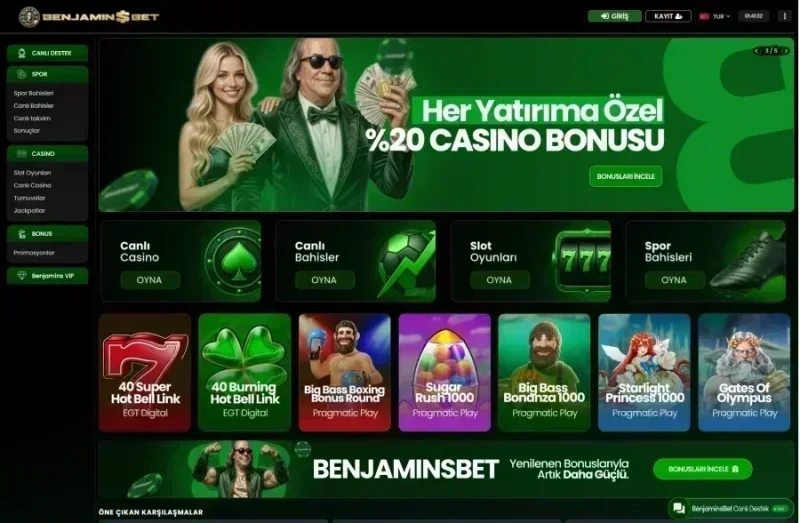 Benjaminsbet ana sayfa görünümü