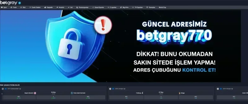 Betgray ana sayfa görünümü