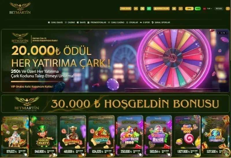 Betmartin ana sayfa görünümü