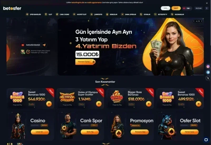Betosfer ana sayfa görünümü