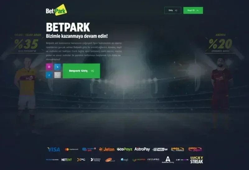 Betpark ana sayfa görünümü