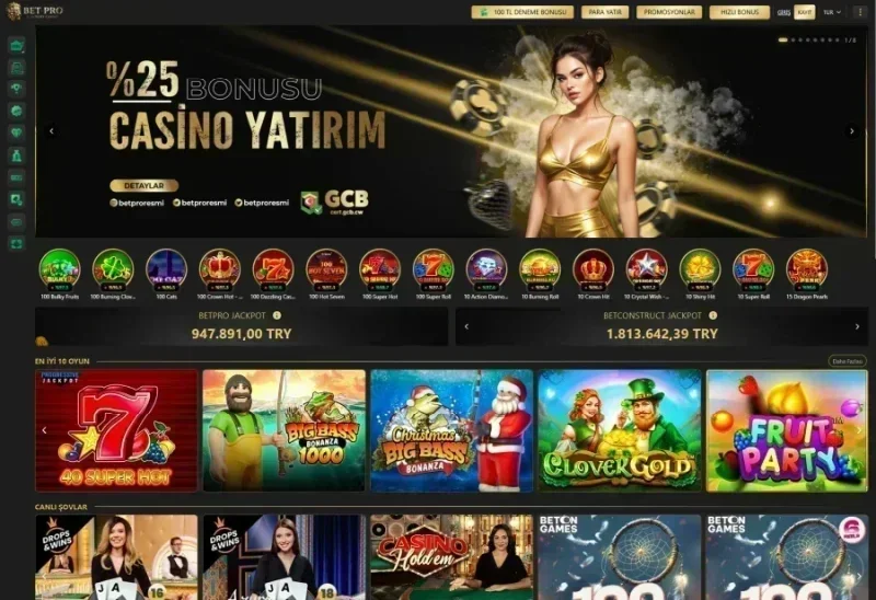 BetPro ana sayfa görünümü