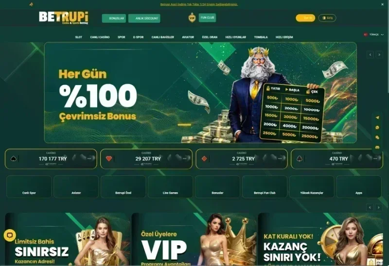 Betrupi ana sayfa görünümü