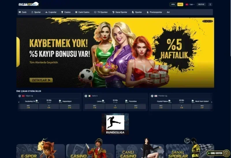 Betsrolex ana sayfa görünümü