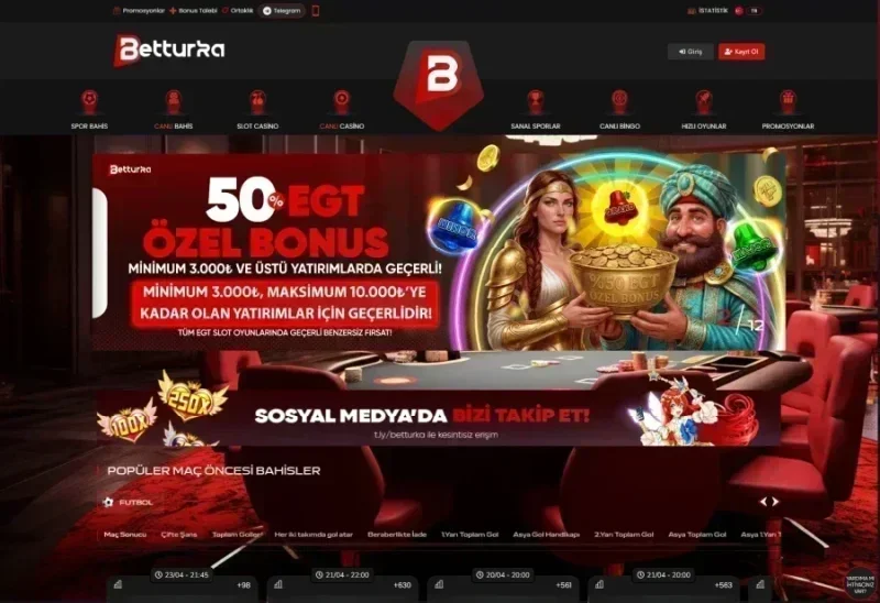 Betturka ana sayfa görünümü