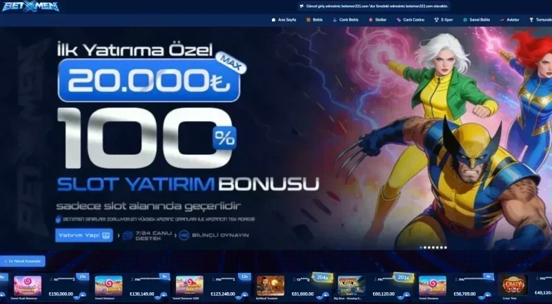 Betxmen ana sayfa görünümü