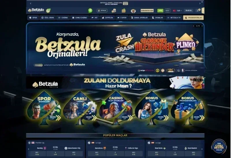 Betzula ana sayfa görünümü