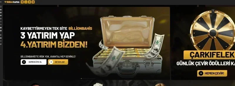 Billion Bahis ana sayfa görünümü