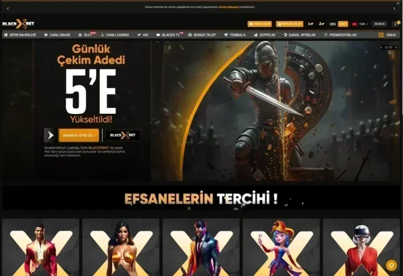 BlackXBet ana sayfa görünümü