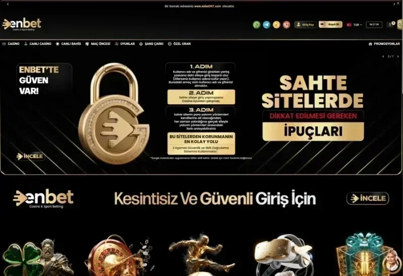 Enbet ana sayfa görünümü