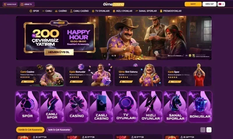 Girne Casino ana sayfa görünümü