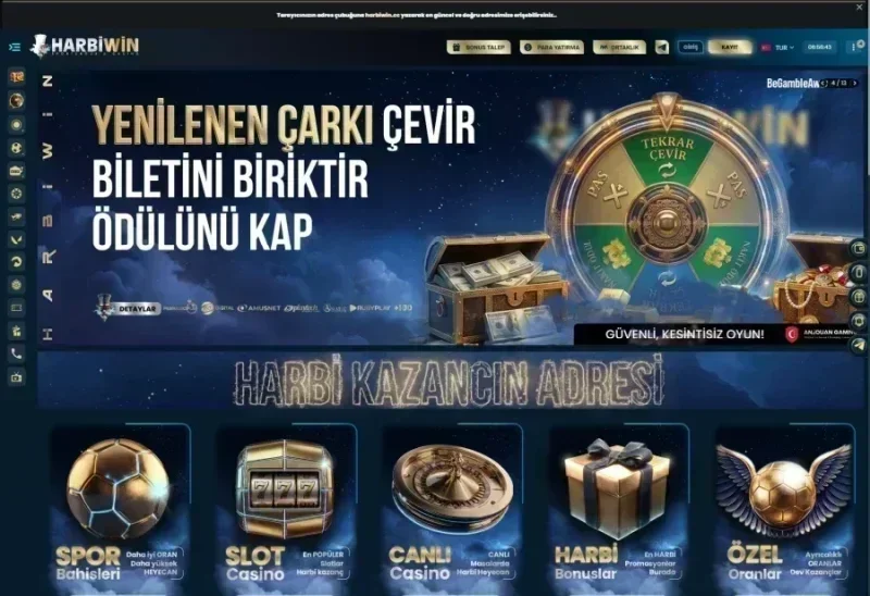 Harbiwin ana sayfa görünümü