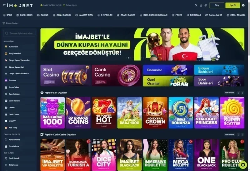 İmajbet ana sayfa görünümü