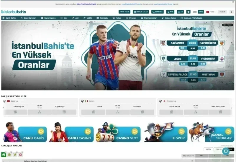 İstanbul Bahis ana sayfa görünümü