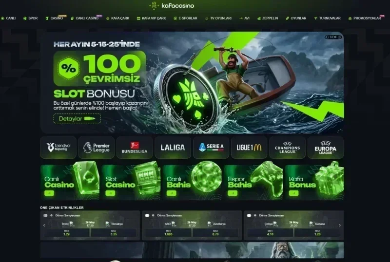 Kafa Casino ana sayfa görünümü