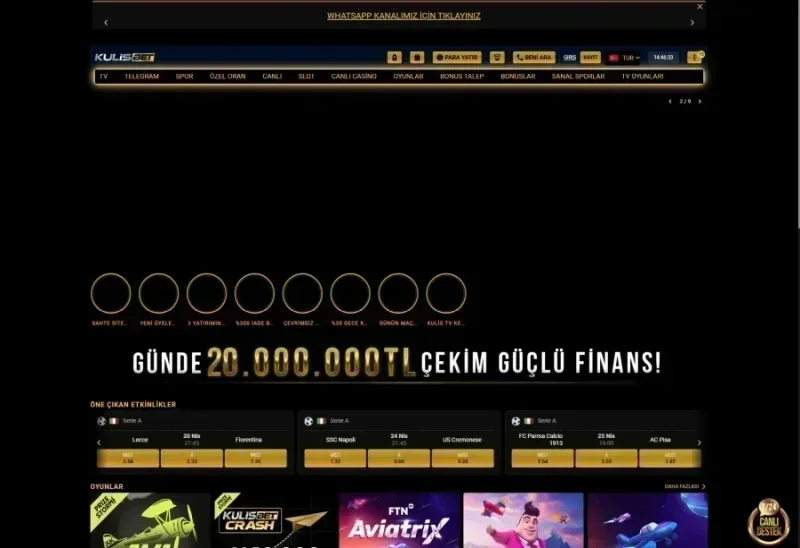 Kulisbet ana sayfa görünümü