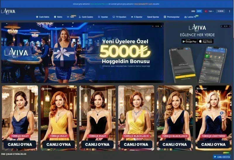 Lavivabet ana sayfa görünümü