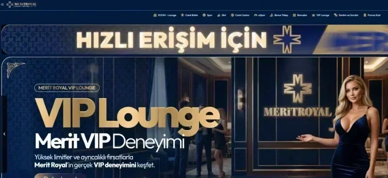 Merit Royal Casino ana sayfa görünümü