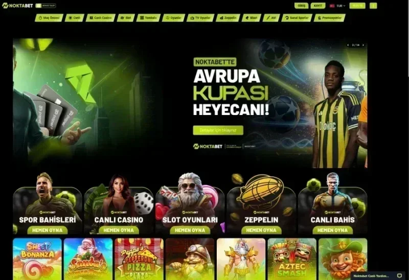 Noktabet ana sayfa görünümü