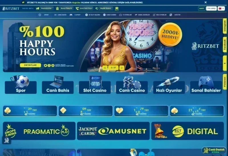 Ritzbet ana sayfa görünümü