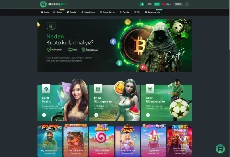 Rodosbet ana sayfa görünümü