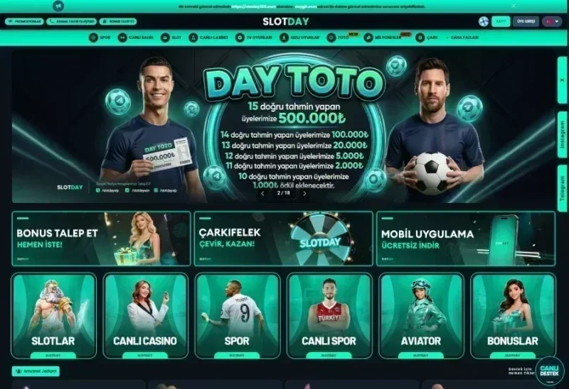 Slotday ana sayfa görünümü