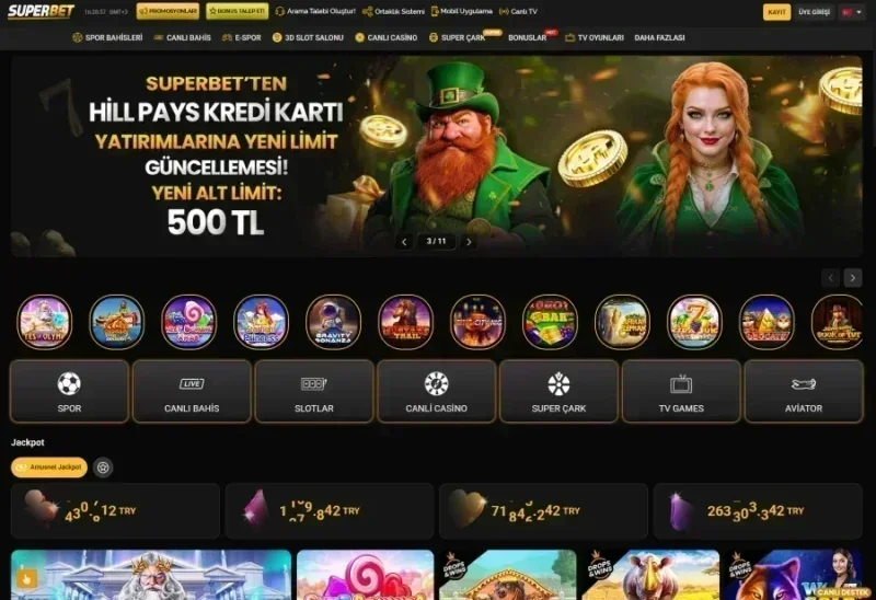 Süperbet ana sayfa görünümü