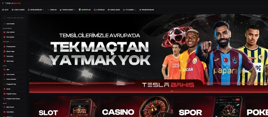 Tesla Bahis ana sayfa görünümü
