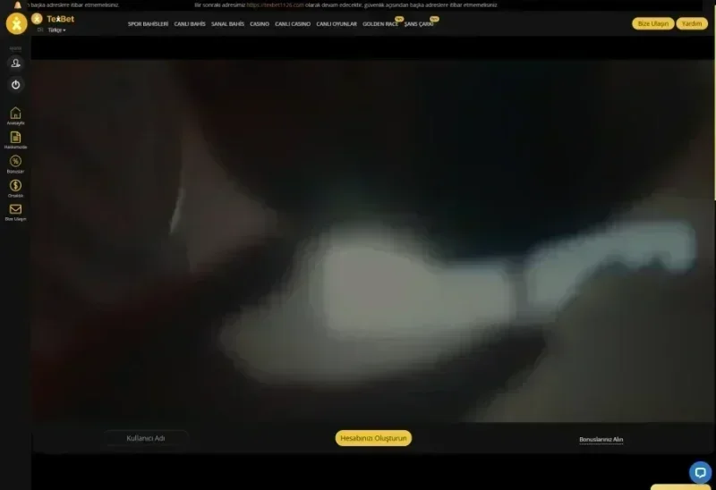 Texbet ana sayfa görünümü