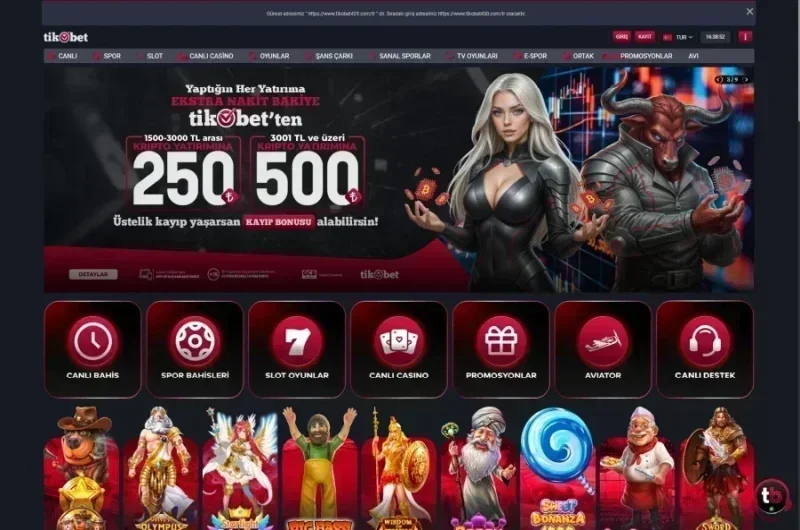 Tikobet ana sayfa görünümü