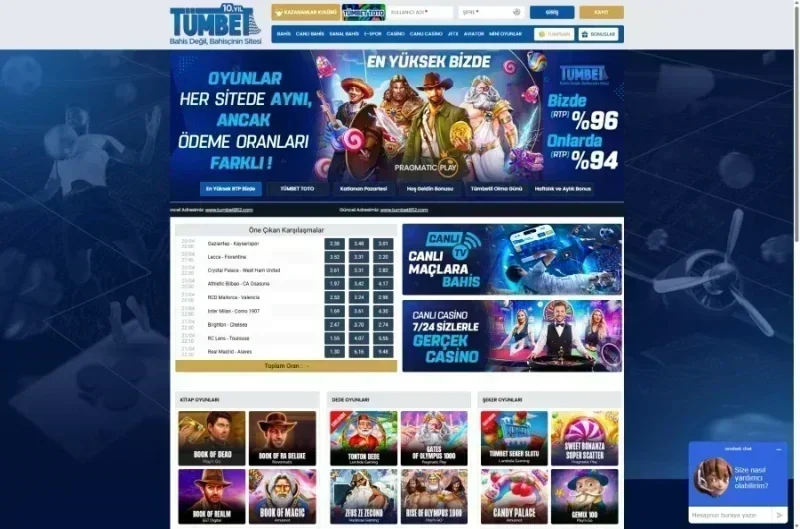 Tümbet ana sayfa görünümü