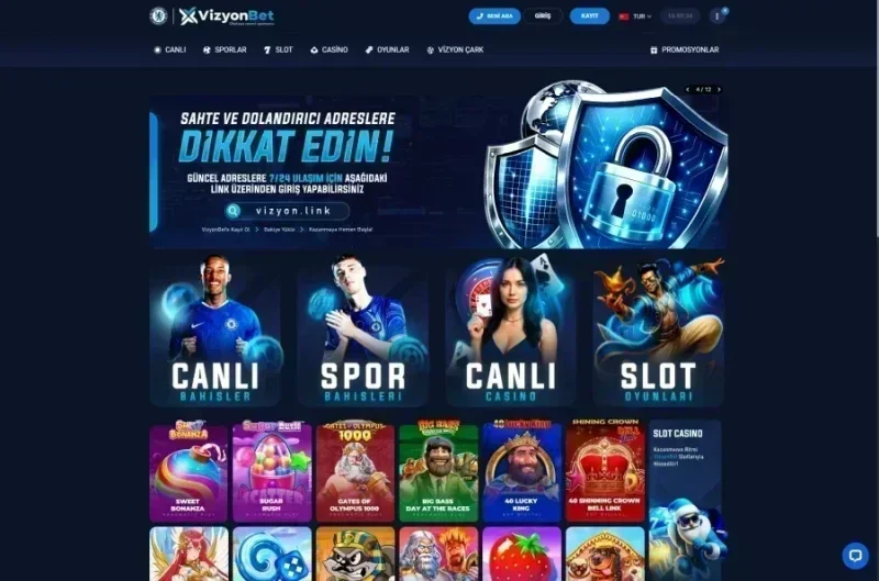 Vizyonbet ana sayfa görünümü