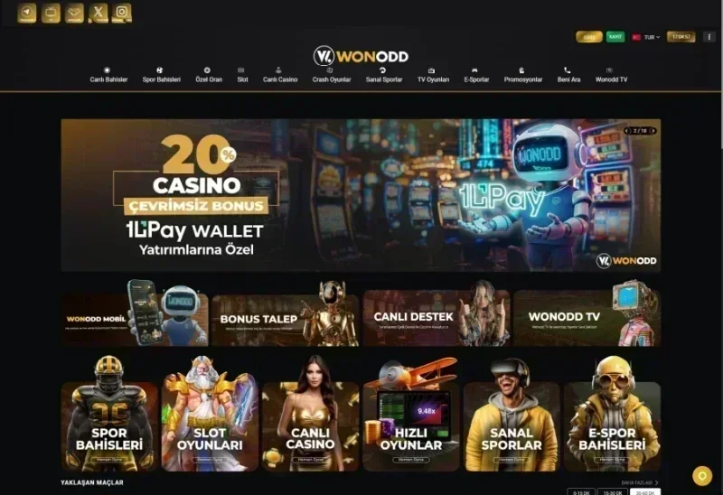 Wonodd ana sayfa görünümü