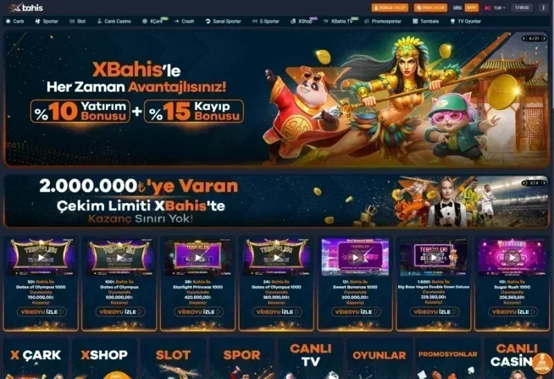 Xbahis ana sayfa görünümü