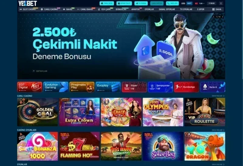 Yekbet ana sayfa görünümü